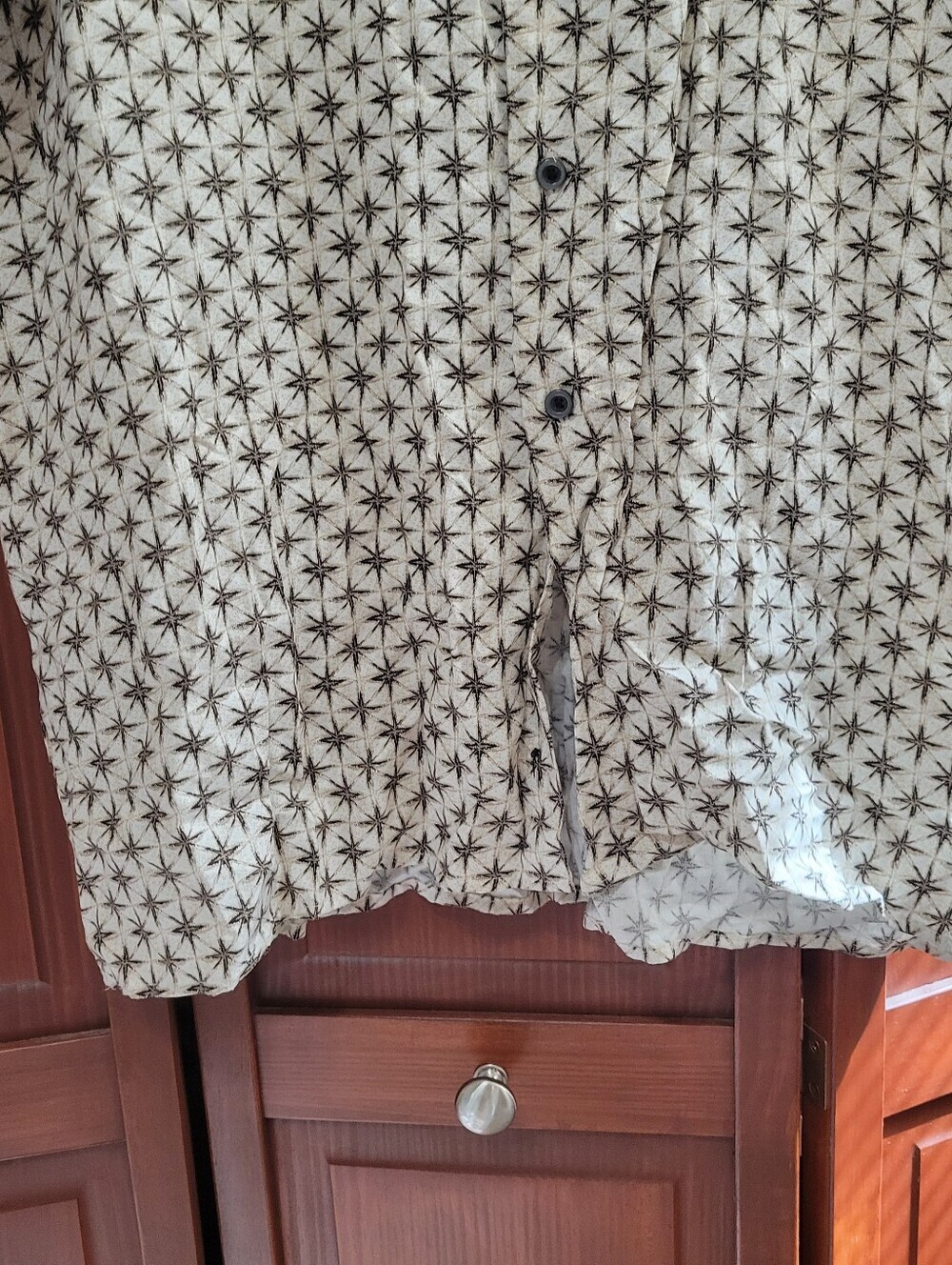 NWT Charter Club Casual Button Up Geometric Print Short Sleeve Large - Picture 5 of 11